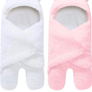 Spotted Play 2 Pack Sherpa Baby Swaddle Blanket - Pink and White. Rarely used.